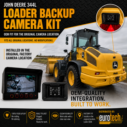 Kit caméra de recul pour chargeuse John Deere 244/344 + chargeuse compacte