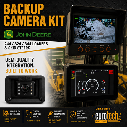 Kit caméra de recul pour chargeuse John Deere 244/344 + chargeuse compacte