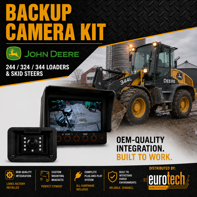 John Deere Loader 244/324/344 + Skid Steer Backup Camera Kit