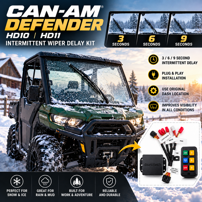 Compatible With Can Am Defender/Maverick Intermittent Wiper Control — 3 Speeds