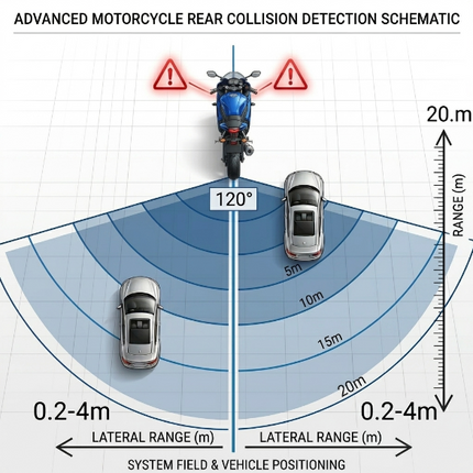 Kit de détection d'angle mort pour motos et trois-roues